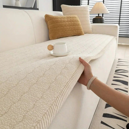 Microfiber Sofa Cover with Non-Slip Backing and Pet-Resistant Finish, Machine Washable