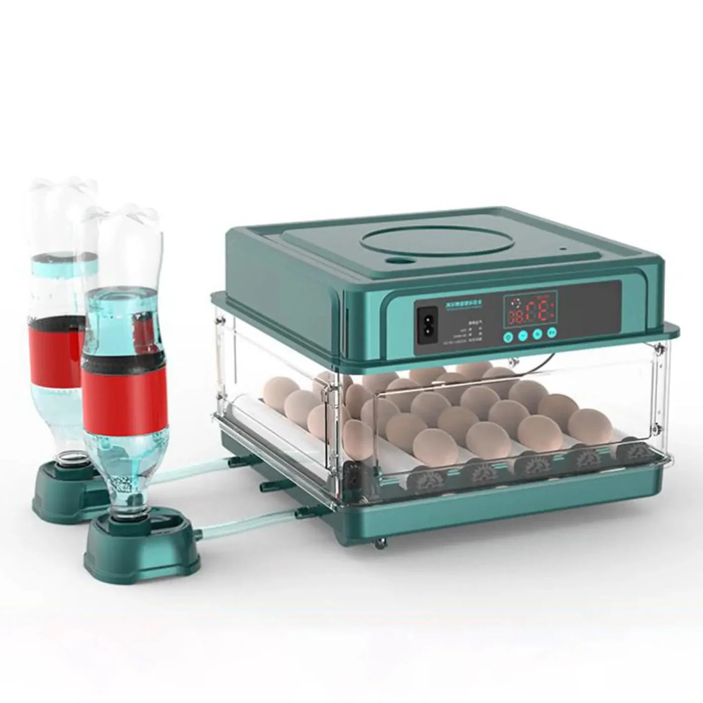 Egg Incubator Adjustable Tray, EU Plug, Light Tester, Turner For Hatching Poultry