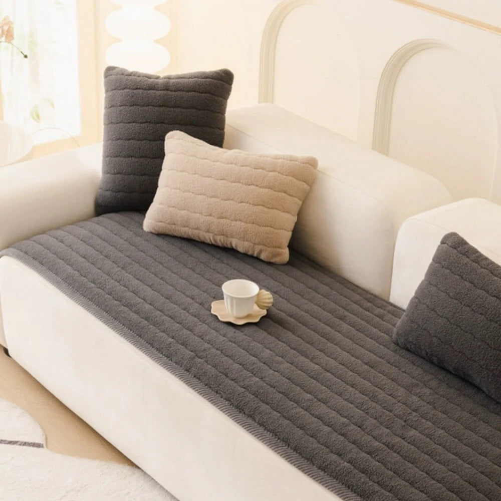 Microfiber Sofa Cover with Non-Slip Backing and Pet-Resistant Finish, Machine Washable