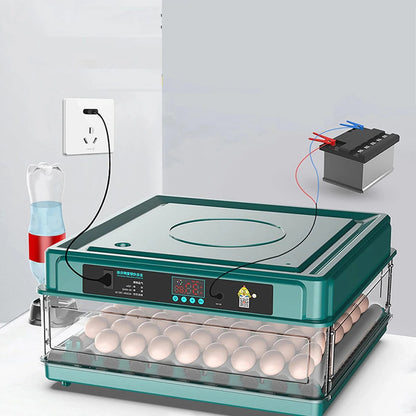 Egg Incubator Adjustable Tray, EU Plug, Light Tester, Turner For Hatching Poultry