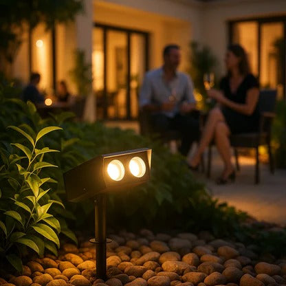 Solar LED Spot Light Adjustable Multi-Zoom Beam Rechargeable Outdoor Garden Pathway Lighting