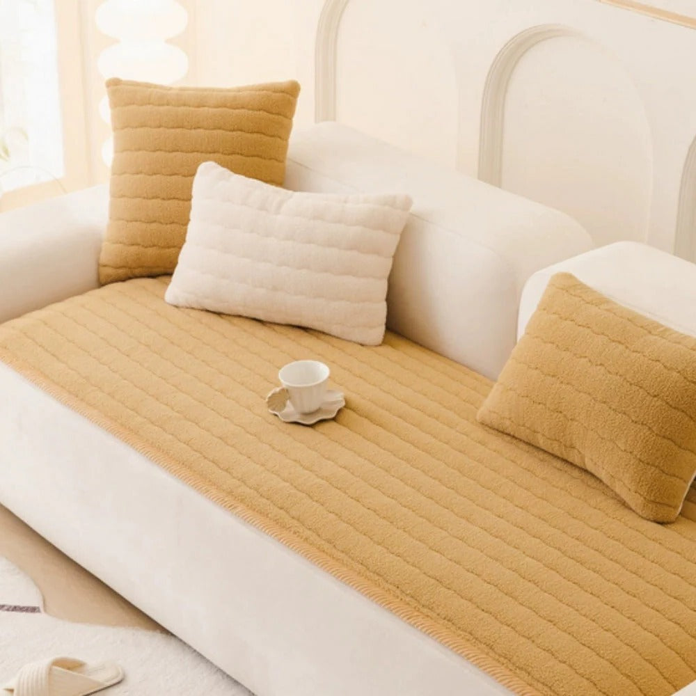 Microfiber Sofa Cover with Non-Slip Backing and Pet-Resistant Finish, Machine Washable