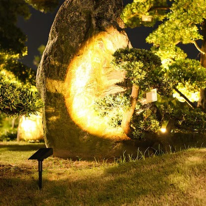 Solar LED Spot Light Adjustable Multi-Zoom Beam Rechargeable Outdoor Garden Pathway Lighting