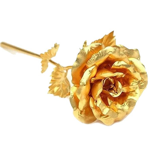 24K Gold Dipped Real Rose With Elegant Gift Box Presentation