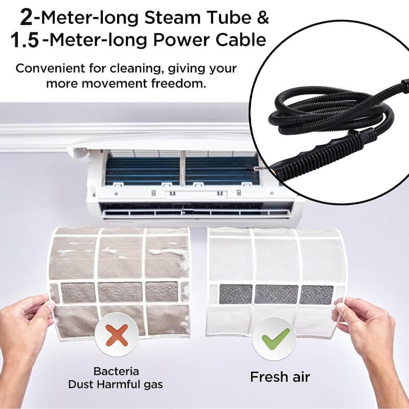 Steam Cleaner 2500W High Pressure With Protective Gloves Included