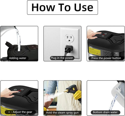 Steam Cleaner 2500W High Pressure With Protective Gloves Included