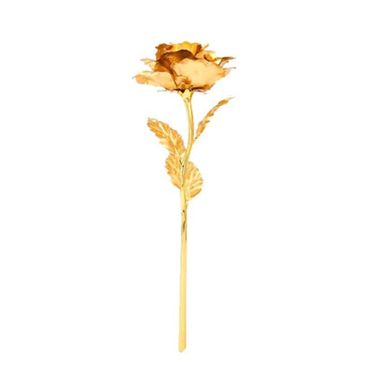 24K Gold Dipped Real Rose With Elegant Gift Box Presentation