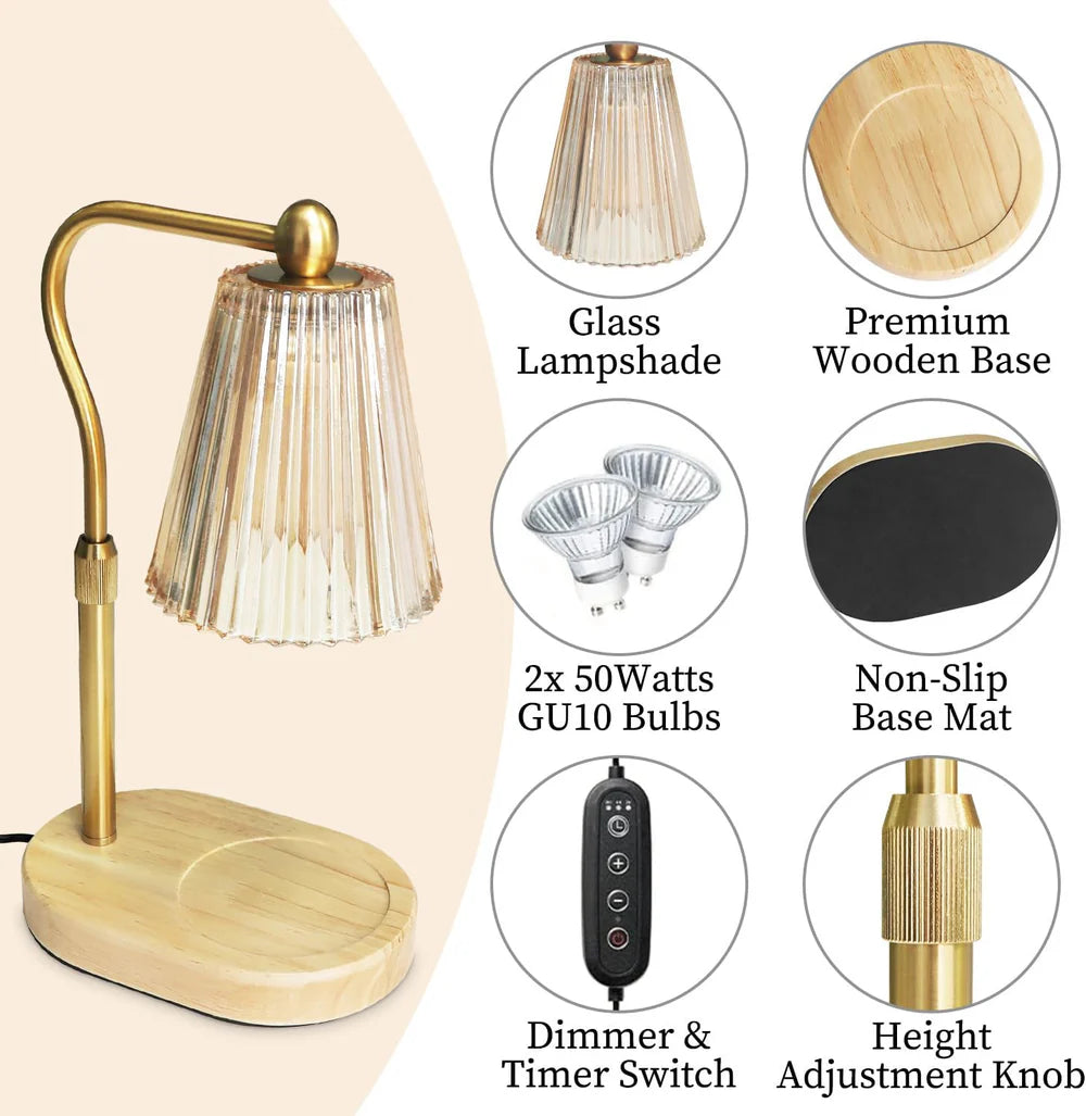 Adjustable Electric Candle Warmer Lamp Timer and Dimmer