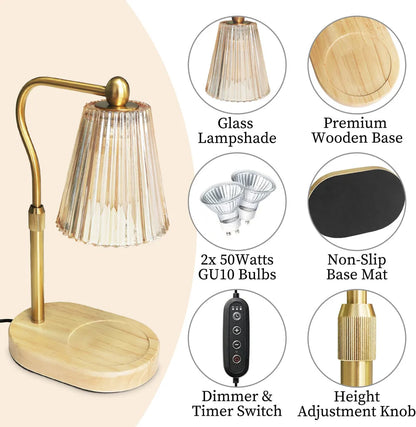 Adjustable Electric Candle Warmer Lamp Timer and Dimmer