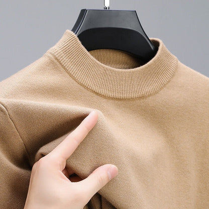 Men's Cashmere Sweater With Elegant Hem, Soft Lightweight Classic Fit