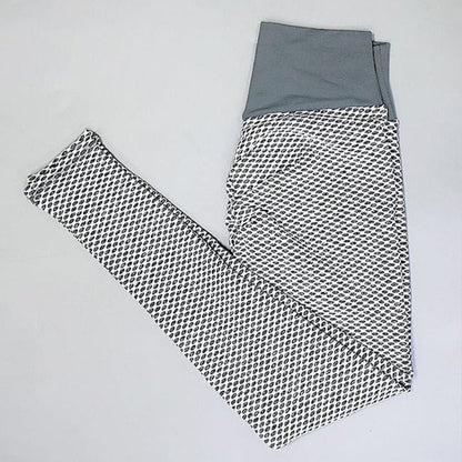 Squat Proof Leggings with High Rise Waist and Contoured Glute Seam, Honeycomb Texture