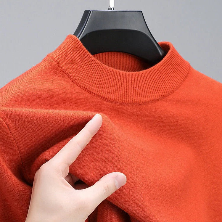 Men's Cashmere Sweater With Elegant Hem, Soft Lightweight Classic Fit