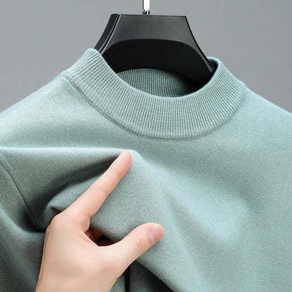 Men's Cashmere Sweater With Elegant Hem, Soft Lightweight Classic Fit