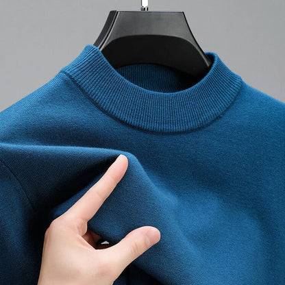 Men's Cashmere Sweater With Elegant Hem, Soft Lightweight Classic Fit
