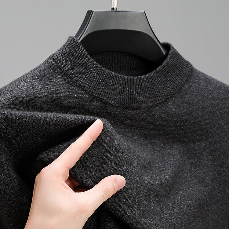 Men's Cashmere Sweater With Elegant Hem, Soft Lightweight Classic Fit