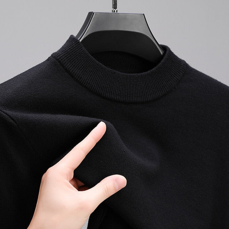 Men's Cashmere Sweater With Elegant Hem, Soft Lightweight Classic Fit