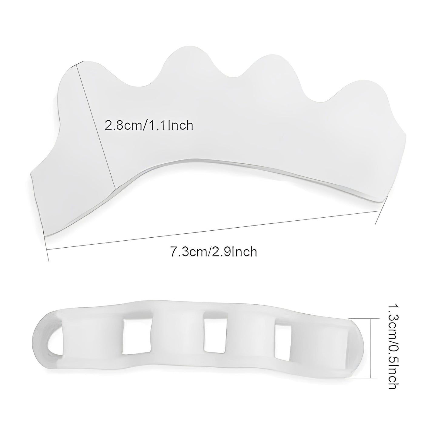 Toe Separators for Bunion Correction with Slim Medical Silicone and Shoe-Ready Fit, 1 Pair