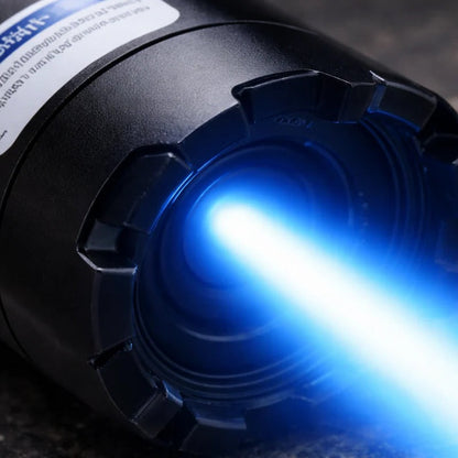Laser Flashlight with Blue Beam and Adjustable Focus, Rechargeable Aluminum Body