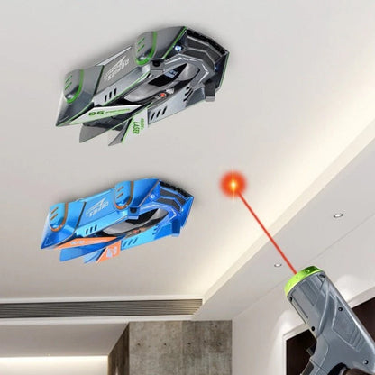 RC Wall Climbing Car with Laser Guidance and LED Headlights, Rechargeable Battery