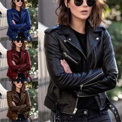 Leather Jacket In Vibrant Colors With High Quality Construction