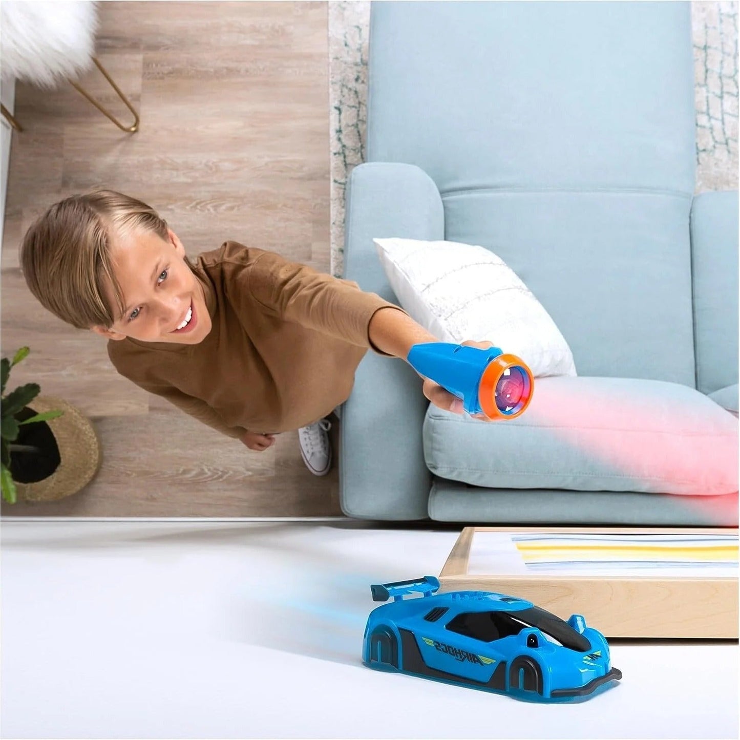RC Wall Climbing Car with Laser Guidance and LED Headlights, Rechargeable Battery
