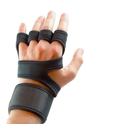Weightlifting Gloves with Open Back and Cushioned Palm, Adjustable Wrist Strap