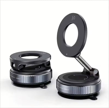 Magnetic Car Phone Mount with Twist Lock Suction and 360 Degree Foldable Arm