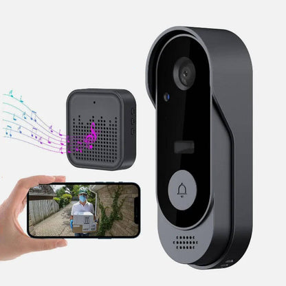 Wireless Smart Video Doorbell With HD Camera, No Subscription Needed