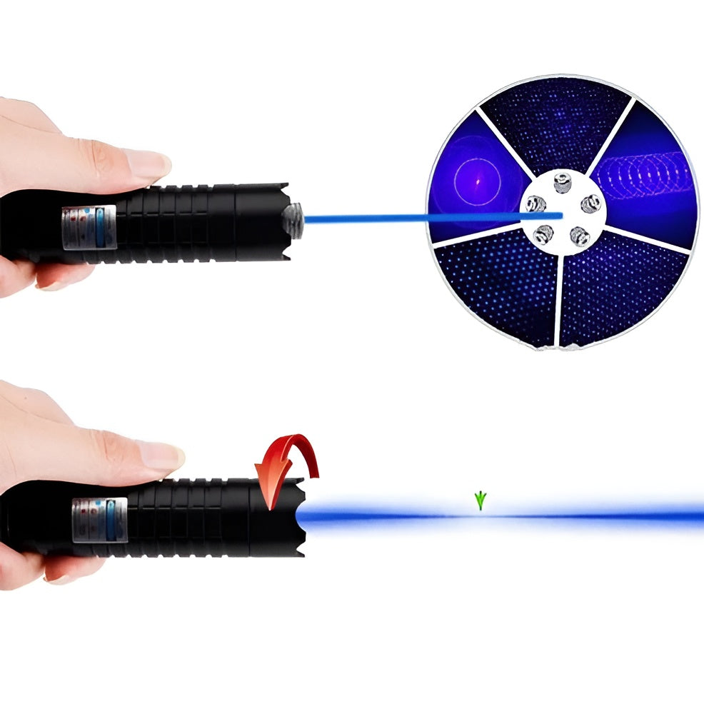 Tactical Flashlight With Integrated Green Laser Sight And Zoomable Beam