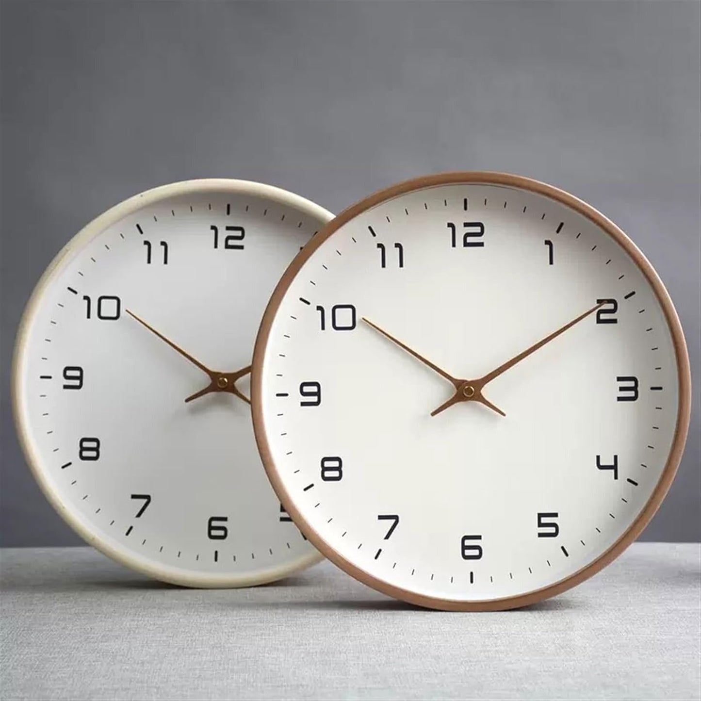 10-Inch Wooden Wall Clock with Silent Sweep and Slim Minimal Frame, Ready to Hang