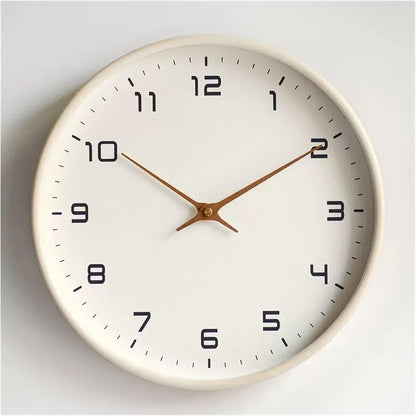 10-Inch Wooden Wall Clock with Silent Sweep and Slim Minimal Frame, Ready to Hang
