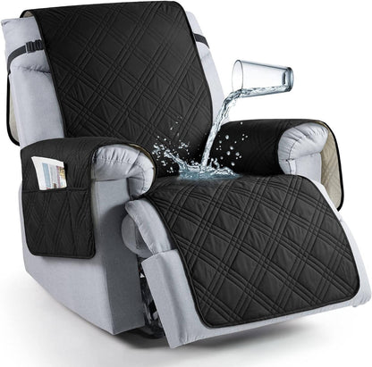 Recliner Chair Covers Waterproof Machine-Washable Non-Slip Elastic Skirt