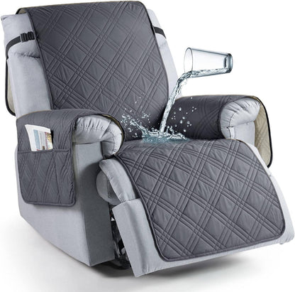 Recliner Chair Covers Waterproof Machine-Washable Non-Slip Elastic Skirt