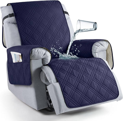 Recliner Chair Covers Waterproof Machine-Washable Non-Slip Elastic Skirt