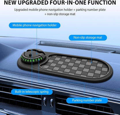 Car Phone Mount For Dashboard And Windshield With Adjustable Grip