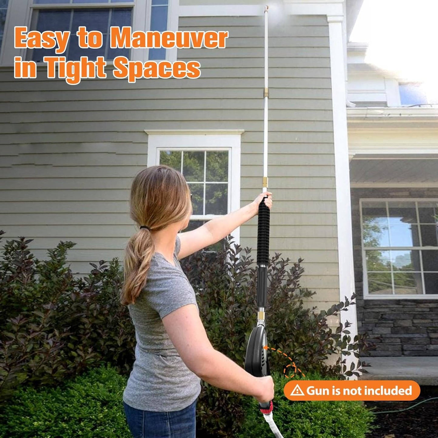 Power Washer Extension Wands 4000 PSI Telescoping For Gutter Roof Wall Cleaning