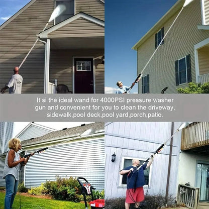 Power Washer Extension Wands 4000 PSI Telescoping For Gutter Roof Wall Cleaning