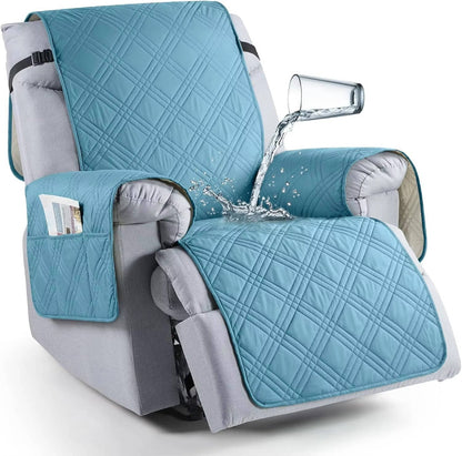 Recliner Chair Covers Waterproof Machine-Washable Non-Slip Elastic Skirt