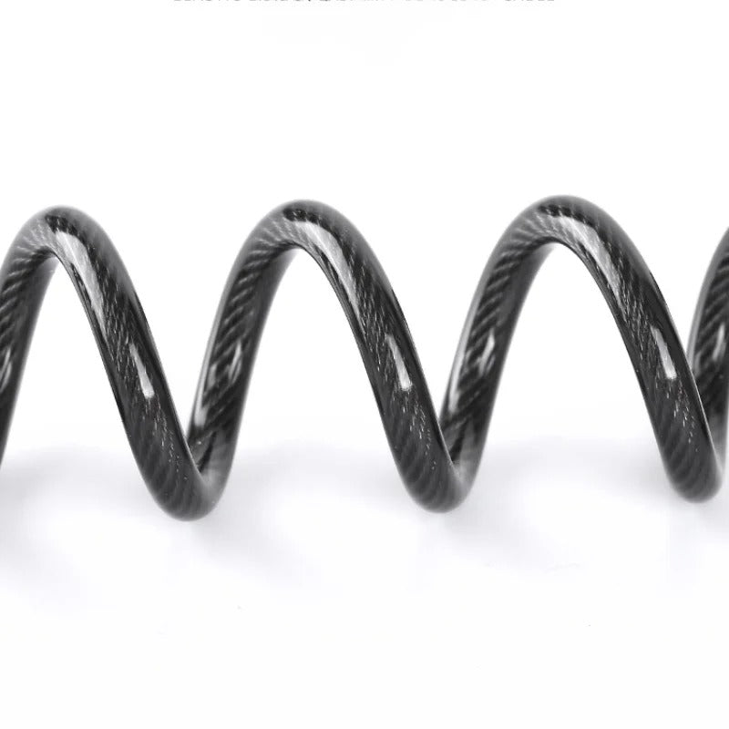 Helmet Lock with 4-Digit Keyless Code and 59-Inch Self-Coiling Cable, Waterproof