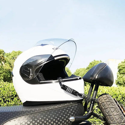 Helmet Lock with 4-Digit Keyless Code and 59-Inch Self-Coiling Cable, Waterproof