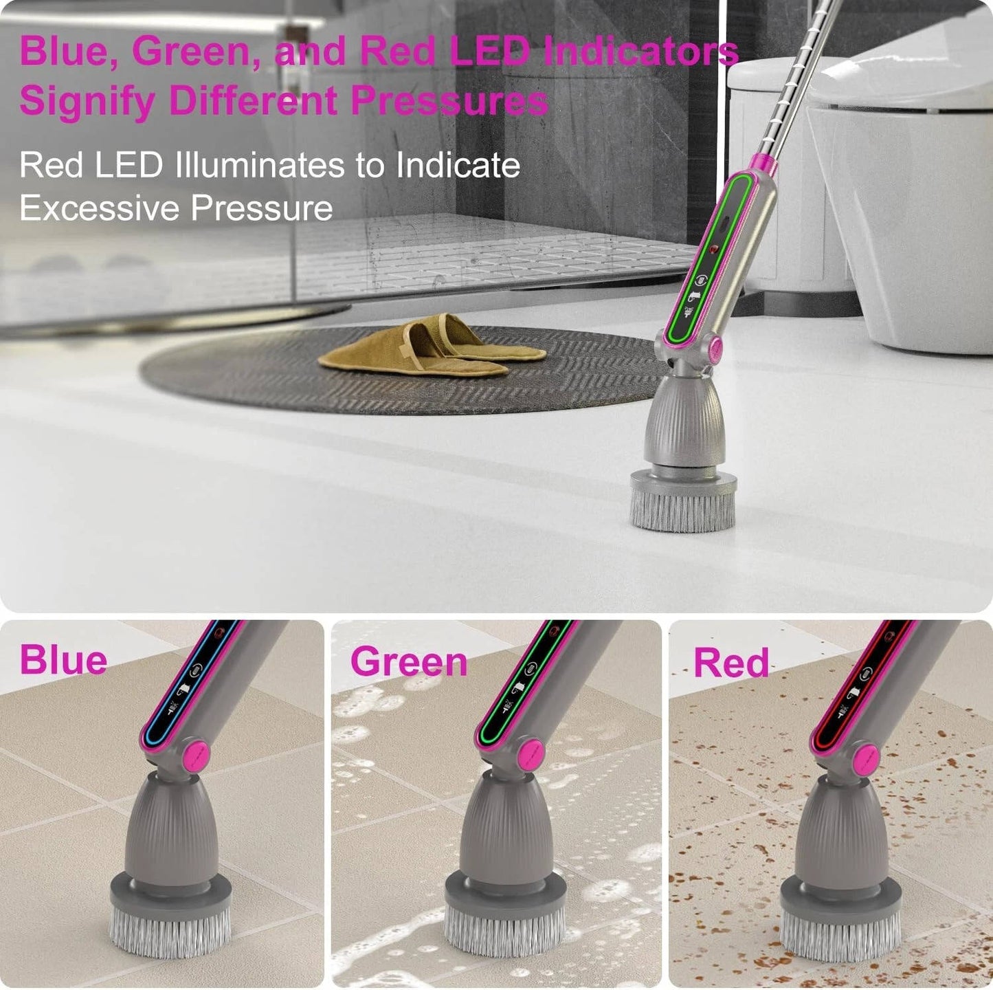Cordless Spin Scrubber with Telescoping Handle and 7 Brush Heads, 120-Minute Runtime