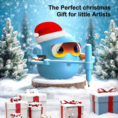 Drawing Robot for Kids with 100 Cards and 16 Washable Markers, Rechargeable STEM Toy