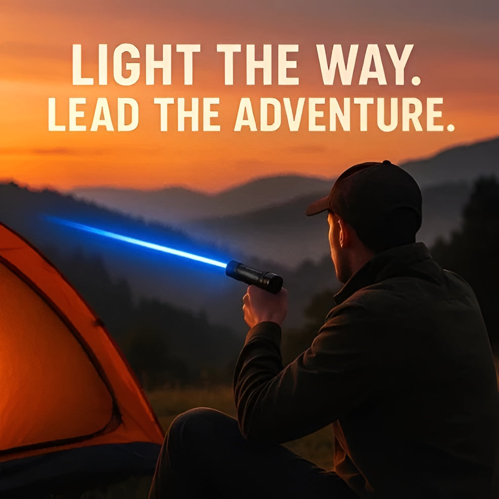 Tactical Flashlight With Integrated Green Laser Sight And Zoomable Beam