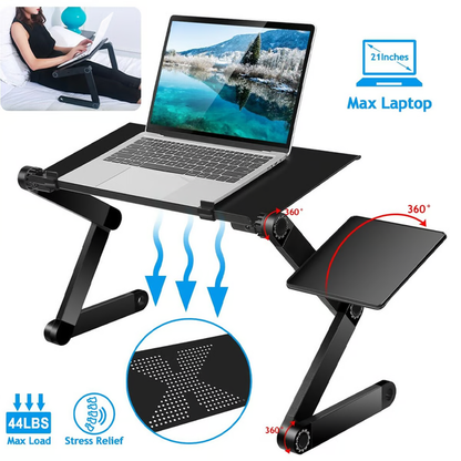 Laptop Stand For Desk With Adjustable Height And Cooling Design
