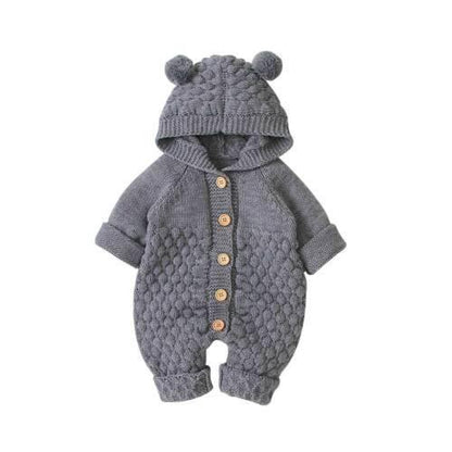 Winter Knitted Newborn Romper - Baby Bear Jumpsuit