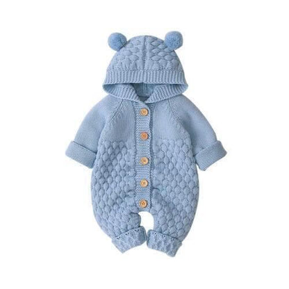 Winter Knitted Newborn Romper - Baby Bear Jumpsuit