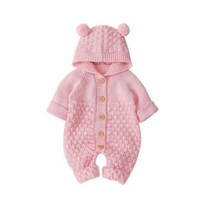 Winter Knitted Newborn Romper - Baby Bear Jumpsuit