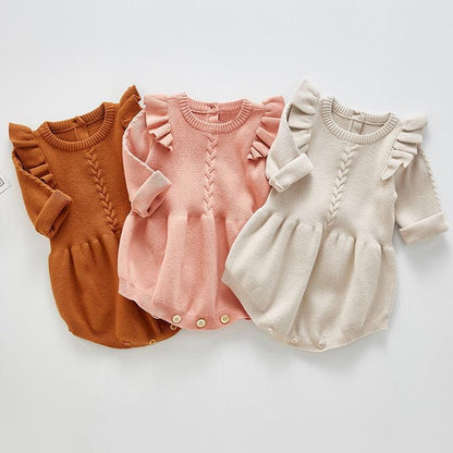 Baby Girl Knitted Winter Romper