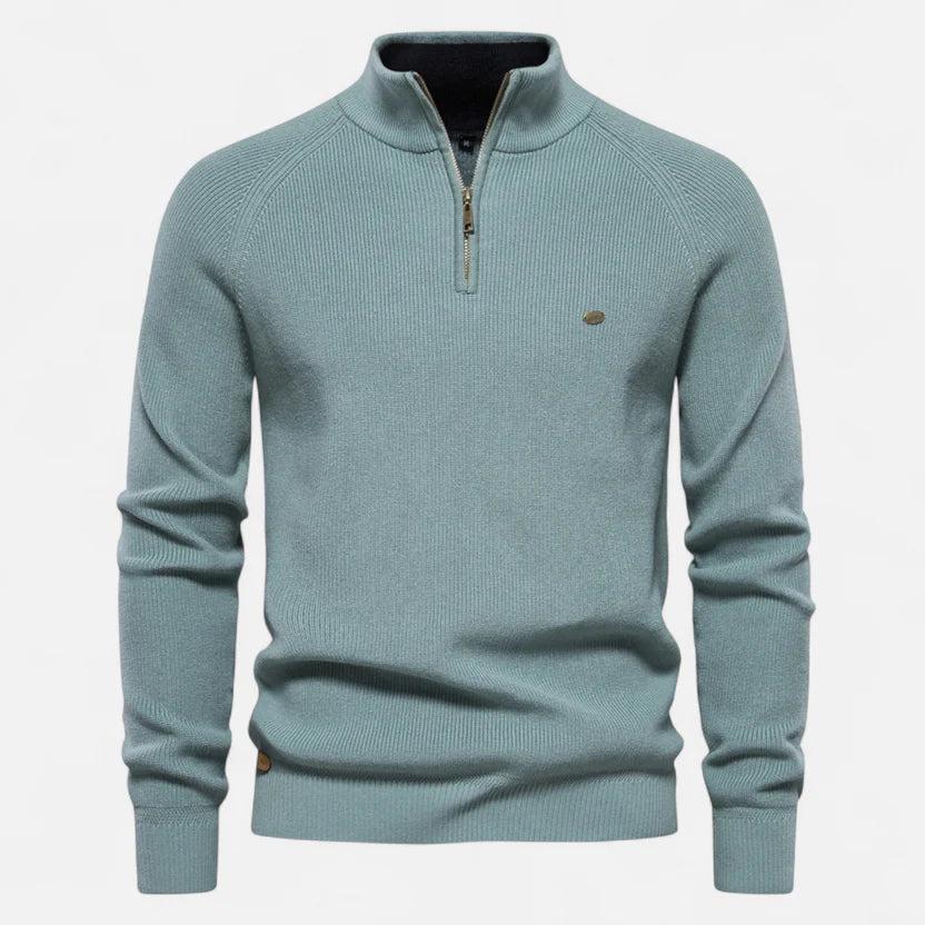 Men's Casual Winter Collar Zip Neck Sweater