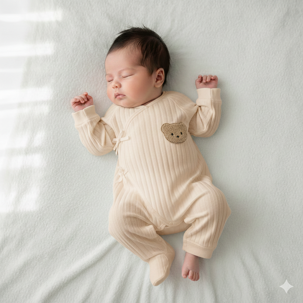 Newborn Ribbed Bear Romper